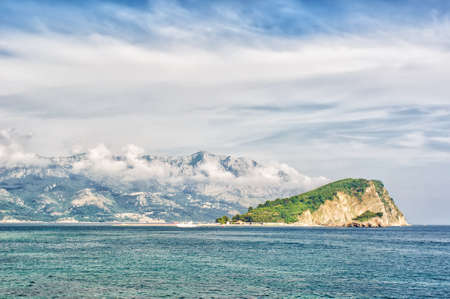 Adriatic landscape - sea and mountain, Montenegro, Budvaの写真素材