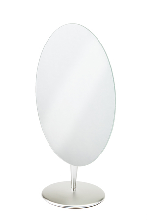 Modern makeup mirror isolated on white backgroundの写真素材