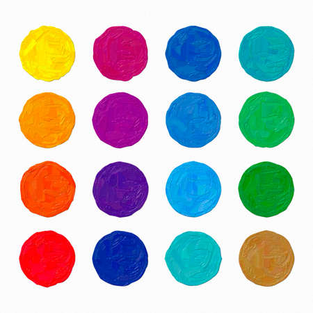 Colorful oil painting hand-painted art illustration : circles (High-resolution 2D CG illustration)の写真素材