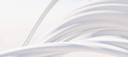 Abstract geometric white curve texture background (High-resolution 3D CG rendering illustration)