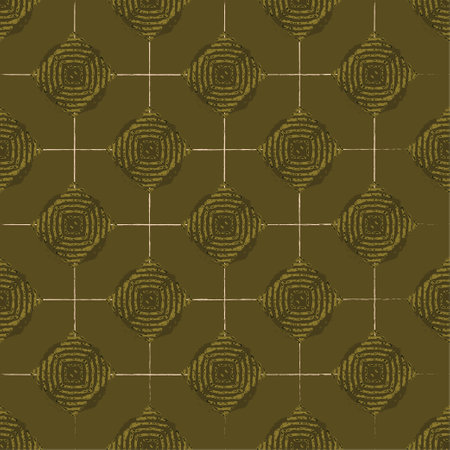 Earthy Green geometric patternのイラスト素材