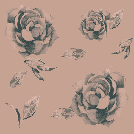 Old book style flower patternのイラスト素材