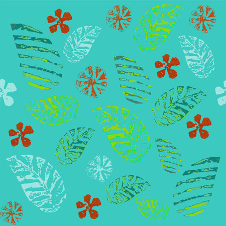 An abstract flower and leaf pattern captivates the viewer with a harmonious fusion of organic...