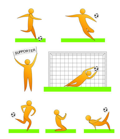 soccer football human sport silhouettesのイラスト素材