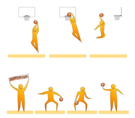 Basketball human sport silhouettesのイラスト素材