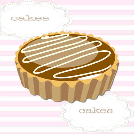 Chocolate pie illustration.のイラスト素材