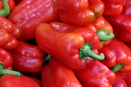 Sweet red peppersの写真素材