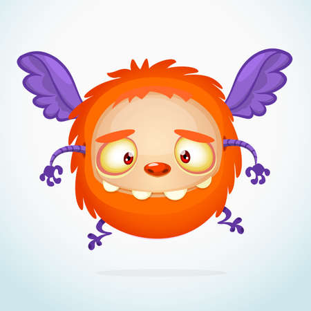 Happy cartoon monster. Vector characterのイラスト素材