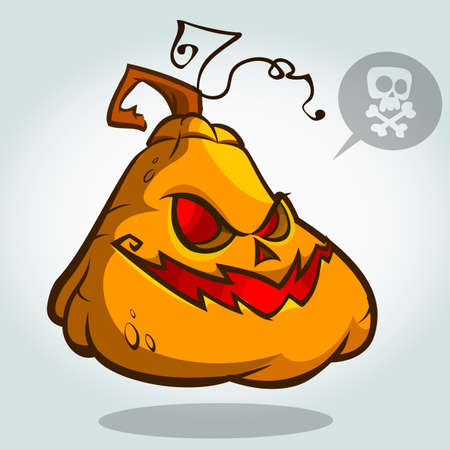 Halloween Pumpkin head isolated on white. Scary Jack. Vector illustrationのイラスト素材