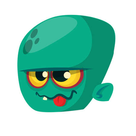 Zombie Head Cartoon Characterのイラスト素材
