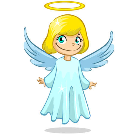 Vector illustration cute Christmas angel characterのイラスト素材