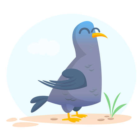 Cartoon vector pigeon isolated. Illustration of dove iconのイラスト素材