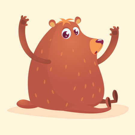 Happy cartoon brown bear.のイラスト素材