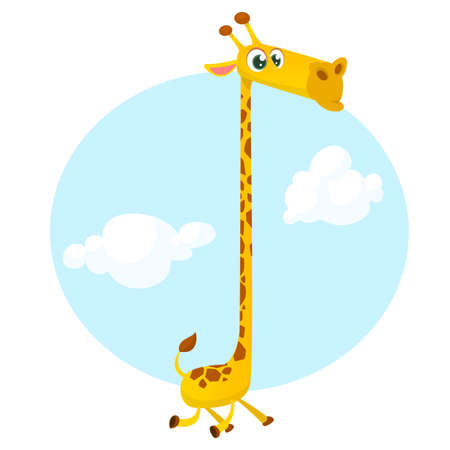 Cute giraffe cartoon.のイラスト素材