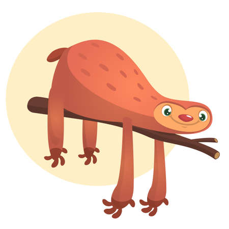 Cartoon sloth animal, Vector animal illustration.のイラスト素材