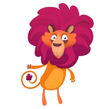 Lion character. Cartoon vector illustration.のイラスト素材