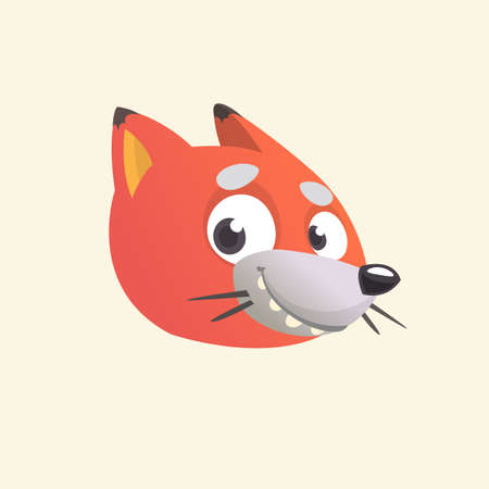 Cartoon fox icon. Vector illustration of a fox head. Great for logo or emblem. Isolated on white background.のイラスト素材