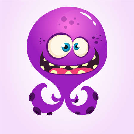 Cute cartoon sea or ocean octopus. Vector illustration. Wild animals illustrationのイラスト素材