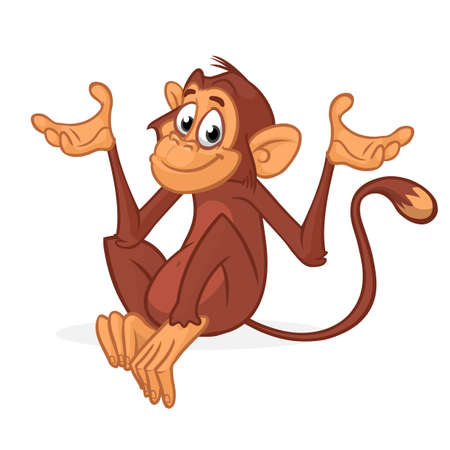 Funny chimpanzee illustrationのイラスト素材