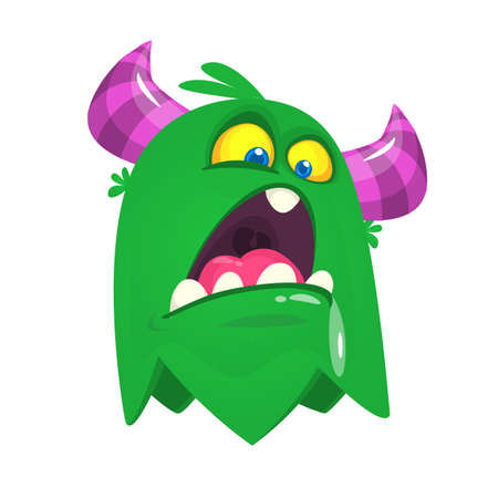 Angry cartoon monster character. Vector illustrationのイラスト素材
