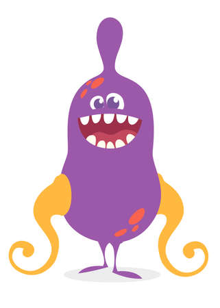 Happy and cute cartoon monster. Vector illustration for Halloweenのイラスト素材