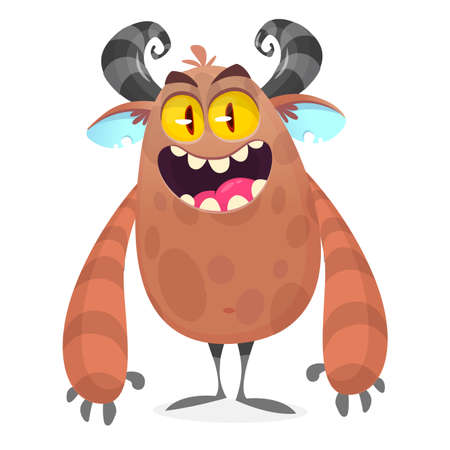 Funny cartoon fairytale creature. Vector illustration of monsterのイラスト素材