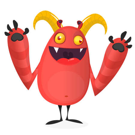 Funny devil character cartoon. Vector illustrationのイラスト素材