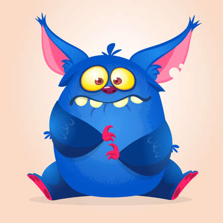 Cute cartoon monster yeti. Vector bigfoot characterのイラスト素材