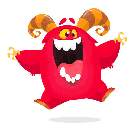 Jumping tiny monster character. Cartoon vector illustration for Halloweenのイラスト素材