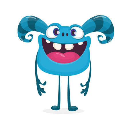 Happy smiling monster character cartoon. Vector illustrationのイラスト素材