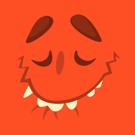 Calm and reaxed cartoon monster illustrationのイラスト素材