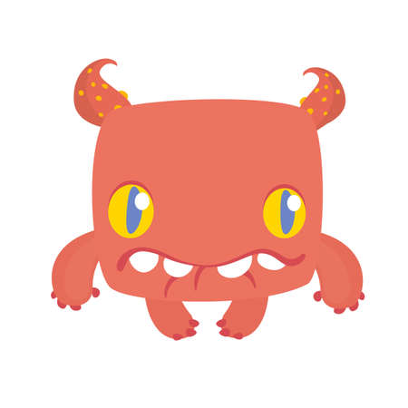 Happy red cartoon monster. Halloween vector illustration
のイラスト素材