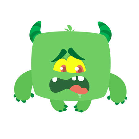 Angry cartoon monster. Halloween vector illustrationのイラスト素材