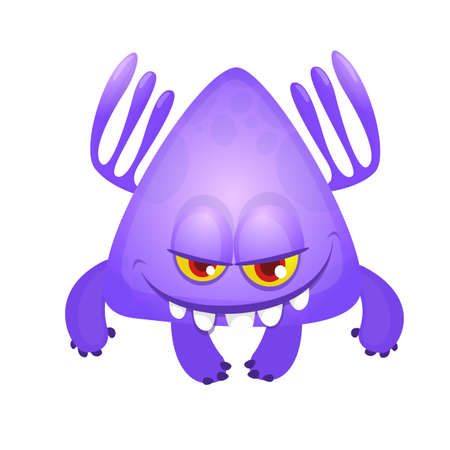 Funny and cute cartoon monster design. Vector Halloween illustrationのイラスト素材