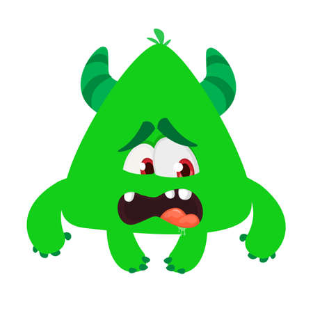 Funny and cute cartoon monster design. Vector Halloween illustration
