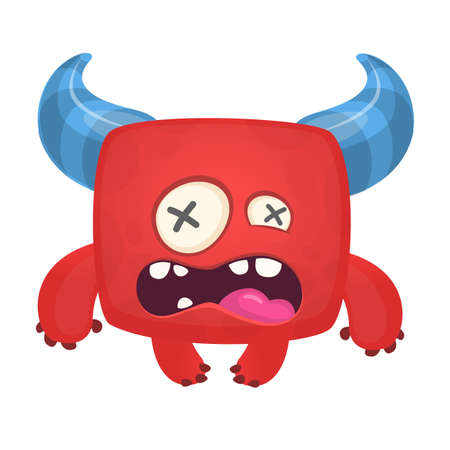 Funny cartoon monster. Vector Halloween illustrationのイラスト素材