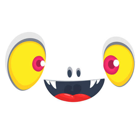 Happy cartoon monster face. Vector Halloween monster square avatar
のイラスト素材