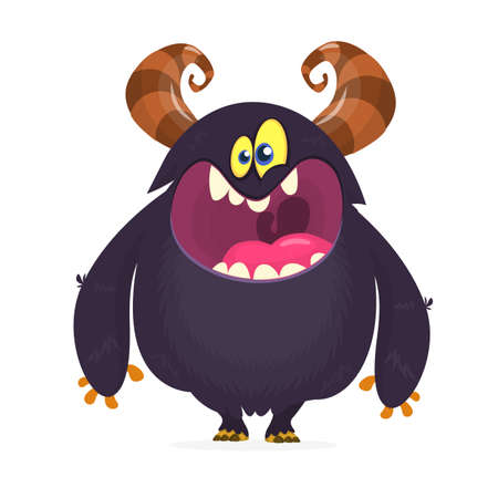 Funny cartoon monster. Vector illustrationのイラスト素材