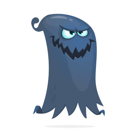 Grim angry cartoon flying monster. Vector illustration of ghostのイラスト素材
