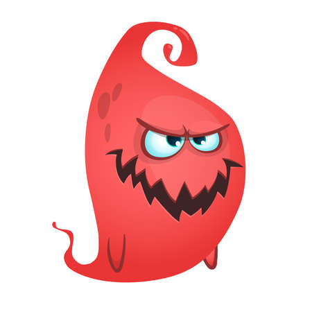 Angry cartoon monster screaming. Yelling angry monster expression. Halloween vector illustrationのイラスト素材