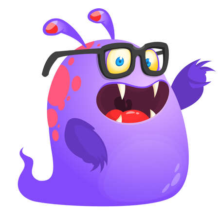 Funny cartoon flying monster. Vector illustration. Halloween designのイラスト素材