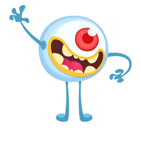 Funny cartoon monster. Vector Halloween illustrationのイラスト素材