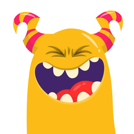 Funny cartoon monster creature. Vector Halloween illustration.のイラスト素材