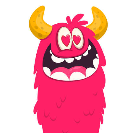 Funny cartoon monster creature. Vector Halloween illustration.のイラスト素材