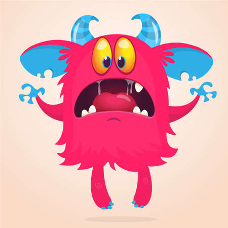 Happy cartoon monster. Halloween vector illustrationのイラスト素材