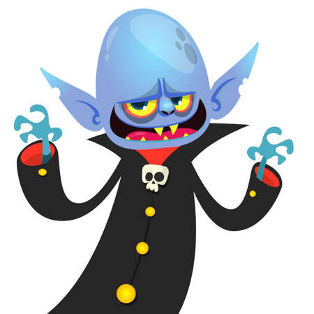 Cute cartoon vampire smiling. Vector illustrationのイラスト素材