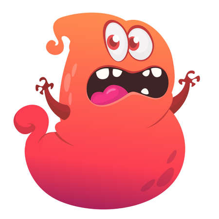 Funny cartoon flying monster design. Monster character illustrationのイラスト素材