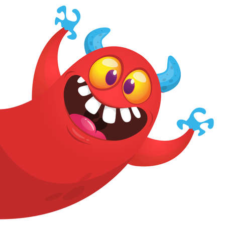 Funny cartoon monster design. Monster character vector illustration