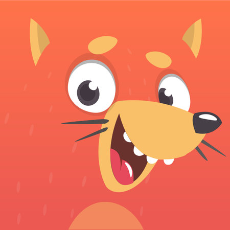 Cute funny fox face avatar. Vector illustration isolatedのイラスト素材