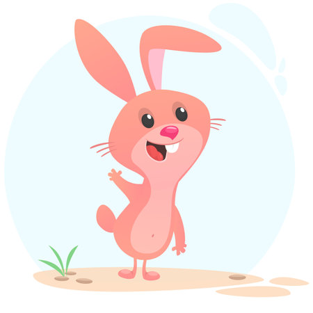 Cartoon Bunny Rabbit Character. Vector illustration. Isolatedのイラスト素材